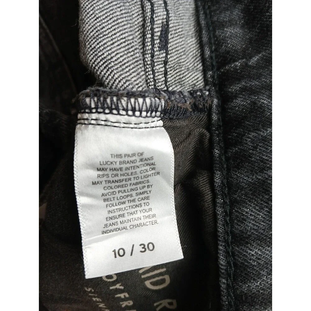 Lucky Brand Mid Rise Sienna Slim Boyfriend Jean Black Silver Glitter 10/30 Y2k‎
